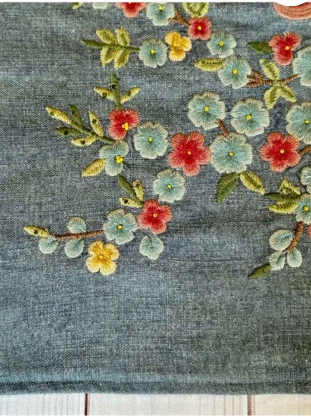 Pottery Barn Blue Floral Embroidered Accent Pillow covers